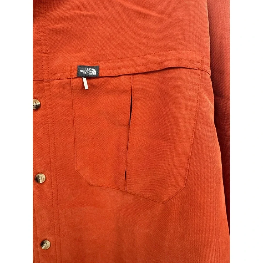 The North Face Mens Burnt Orange Modal Blend Long Sleeve Hiking Shirt Large A412